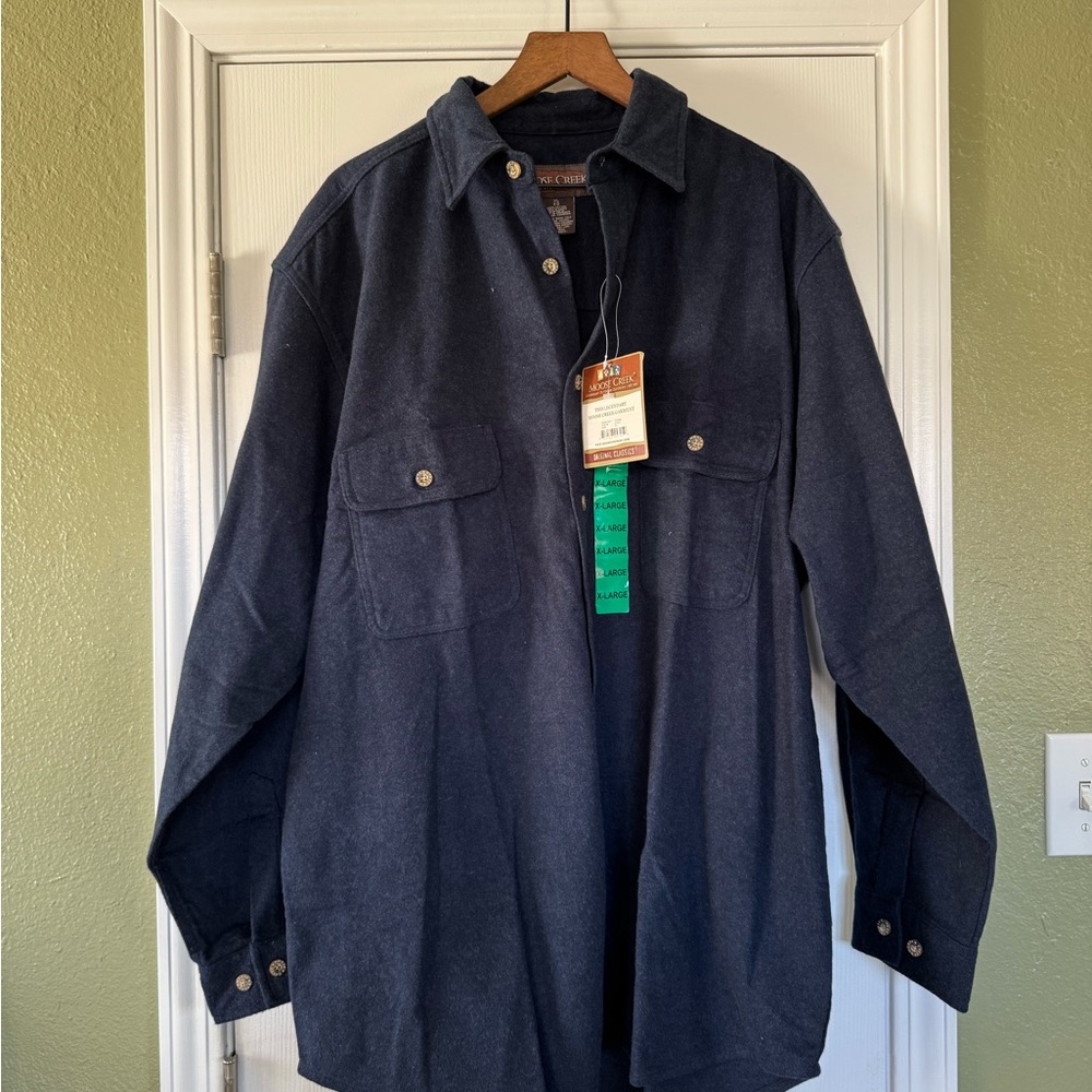 NWT Moose Creek Men's Navy Shirt Jacket 100% cotton